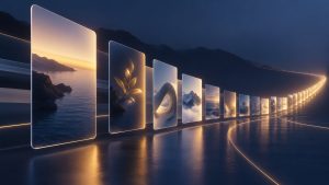 Personalised content feed drawing attention forward