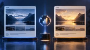 Two differently framed versions of the same online story