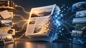 Online article blending human sources with synthetic content